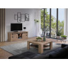 Meuble TV style industriel 155 cm chêne/noir Thalia