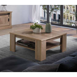 3 tables basses d'appoint style industriel carrées - DETROIT