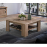 Table basse carrée style industriel 90 cm coloris chêne Thalia