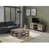 Meuble TV style industriel 152 cm chêne/noir Nathy