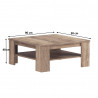 Table basse style industriel coloris chêne Nathy