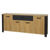 Buffet/bahut style industriel 210 cm chêne/noir Vayana