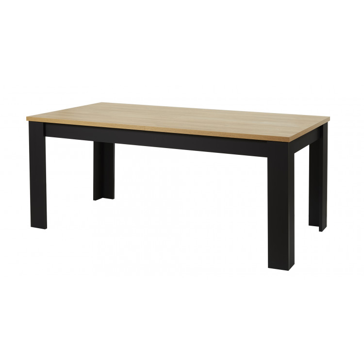 Table de salle à manger extensible style Vayana chêne/noir Vayana