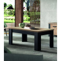 Table basse style industriel chêne/noir Vayana