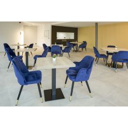 Chaise de restaurant (lot de 2) revêtement velours Fiora