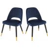 Chaise de restaurant (lot de 2) revêtement velours Fiora