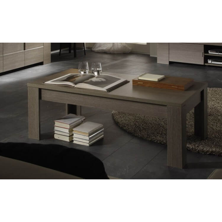 Table basse contemporaine chêne gris Jamie