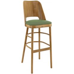 Tabouret de bar structure en hêtre teinte chêne miel Augusto