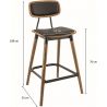 Tabouret de bar structure métal et assise similicuir Kobe