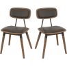 Chaise de restaurant (lot de 2) structure métal et assise similicuir Kobe