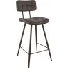 Tabouret de bar (lot de 2) structure métal et assise similicuir Kyoto