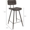 Tabouret de bar (lot de 2) structure métal et assise similicuir Kyoto