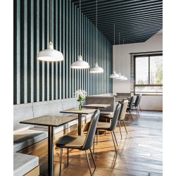 Chaise de restaurant (lot de 2) structure métal et assise similicuir Boston