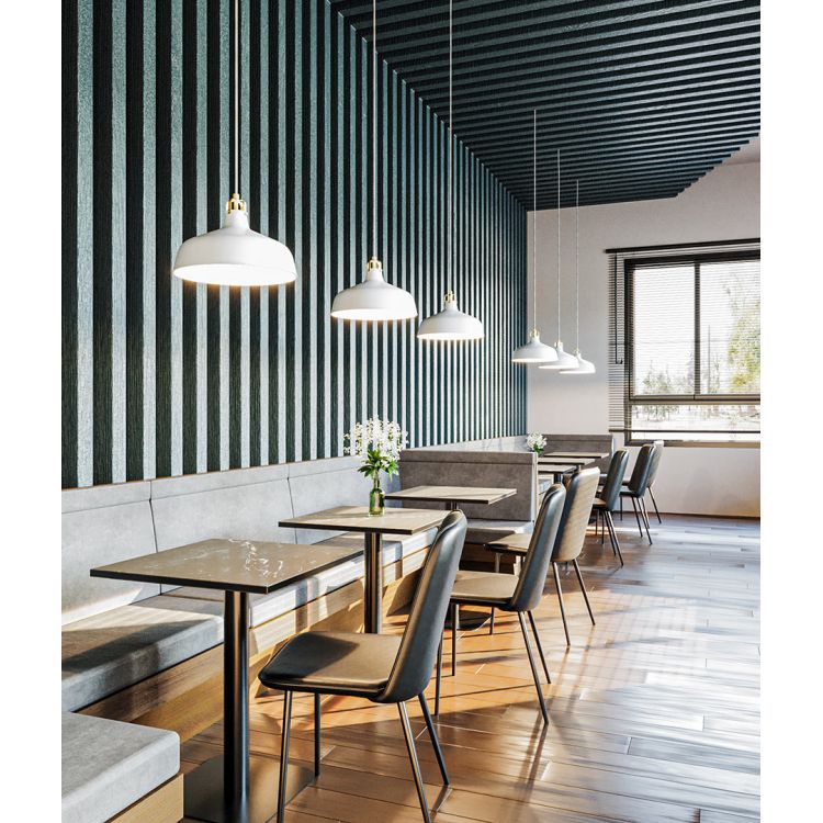 Chaise de restaurant (lot de 2) structure métal et assise similicuir Boston