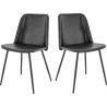 Chaise de restaurant (lot de 2) structure métal et assise similicuir Boston