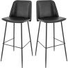 Tabouret de bar (lot de 2) structure métal et assise similicuir Boston