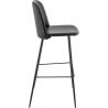 Tabouret de bar (lot de 2) structure métal et assise similicuir Boston