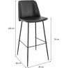 Tabouret de bar (lot de 2) structure métal et assise similicuir Boston