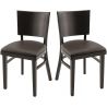 Chaise de restaurant (lot de 2) structure en hêtre teinté Marco