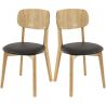 Chaise de bar (lot de 2) structure en hêtre Kostas