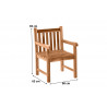 Fauteuil de jardin en bois de teck massif naturel Eoline