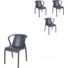 Fauteuil d'extérieur (lot de 4) en polypropylène Camille