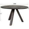 Table à manger ronde Ø120 cm en acacia massif et métal Hector