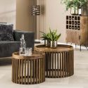 Ensemble de 2 tables basses en manguier massif style nature Jared