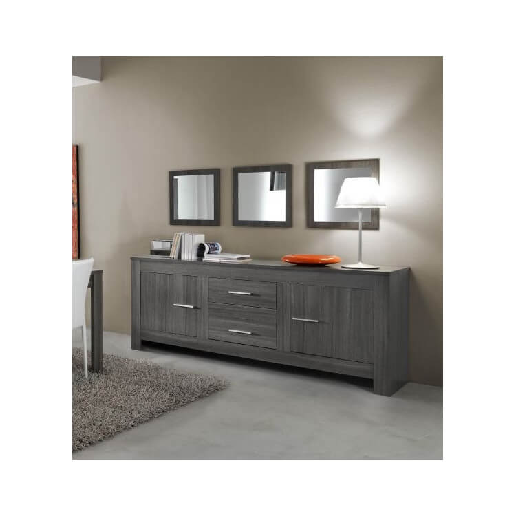 Buffet/bahut contemporain coloris gris Fino