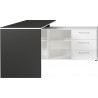 Bureau d'angle moderne avec rangement blanc/graphite Riberia