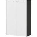 Armoire de bureau moderne H 120 cm blanc/graphite Riberia