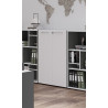 Armoire de bureau moderne H 120 cm blanc/graphite Riberia