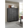 Vaisselier/bar 4 portes contemporain coloris gris Fino