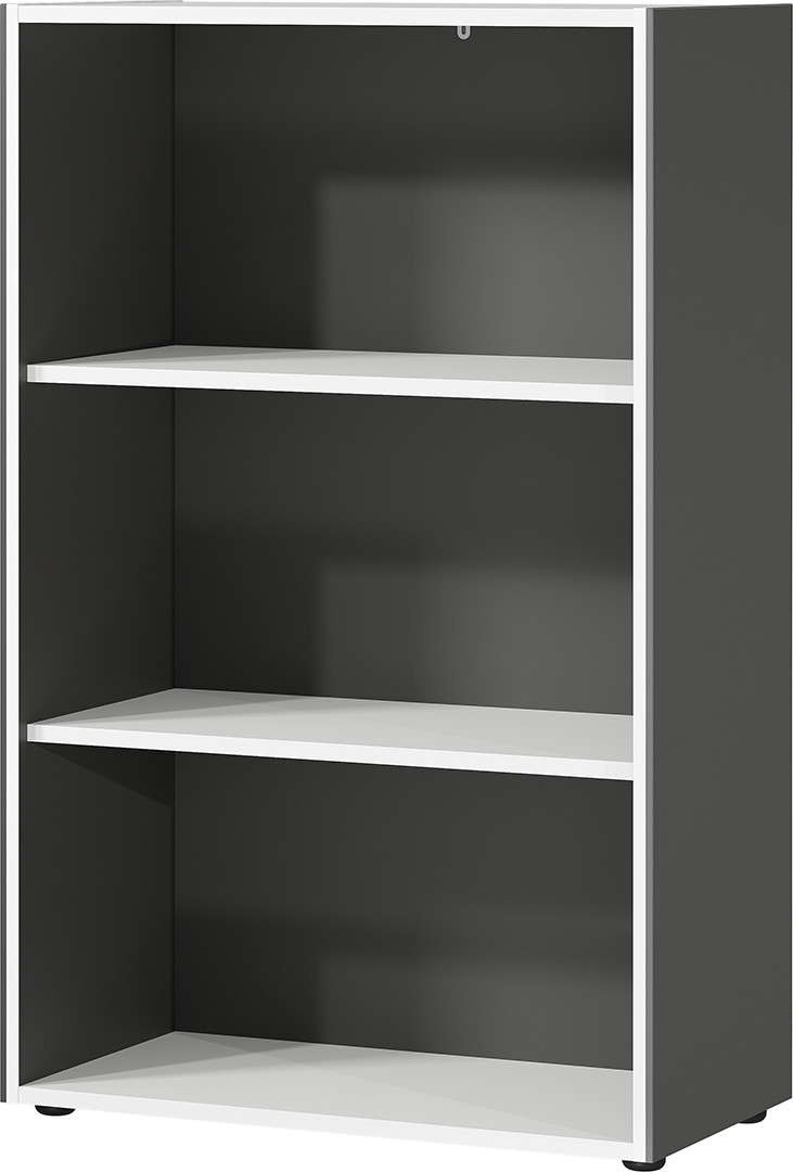 Etagère de bureau moderne H 120 cm blanc/graphite Riberia