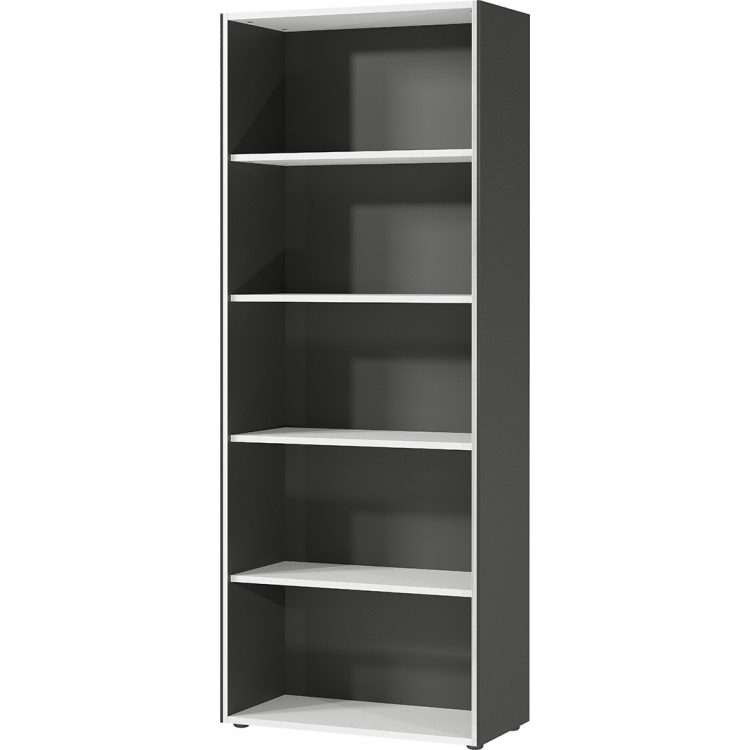 Etagère de bureau moderne H 196 cm blanc/graphite Riberia