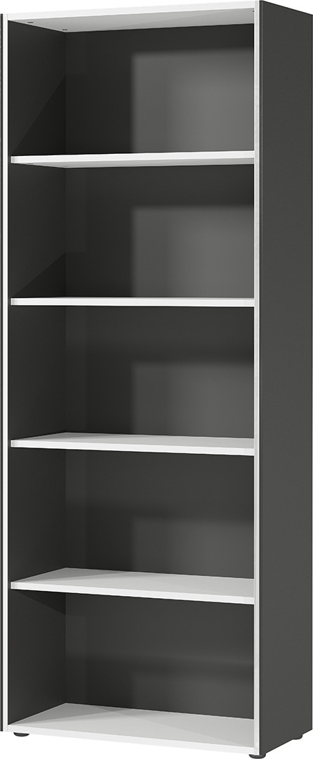Etagère de bureau moderne H 196 cm blanc/graphite Riberia