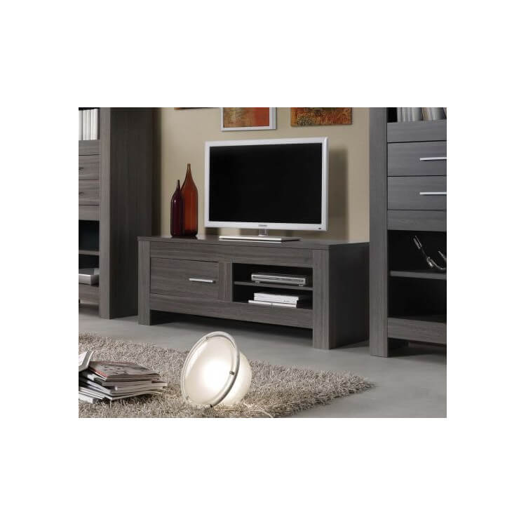 Meuble TV contemporain coloris gris Fino