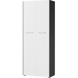 Armoire de bureau moderne H 196 cm blanc/graphite Riberia