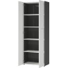 Armoire de bureau moderne H 196 cm blanc/graphite Riberia