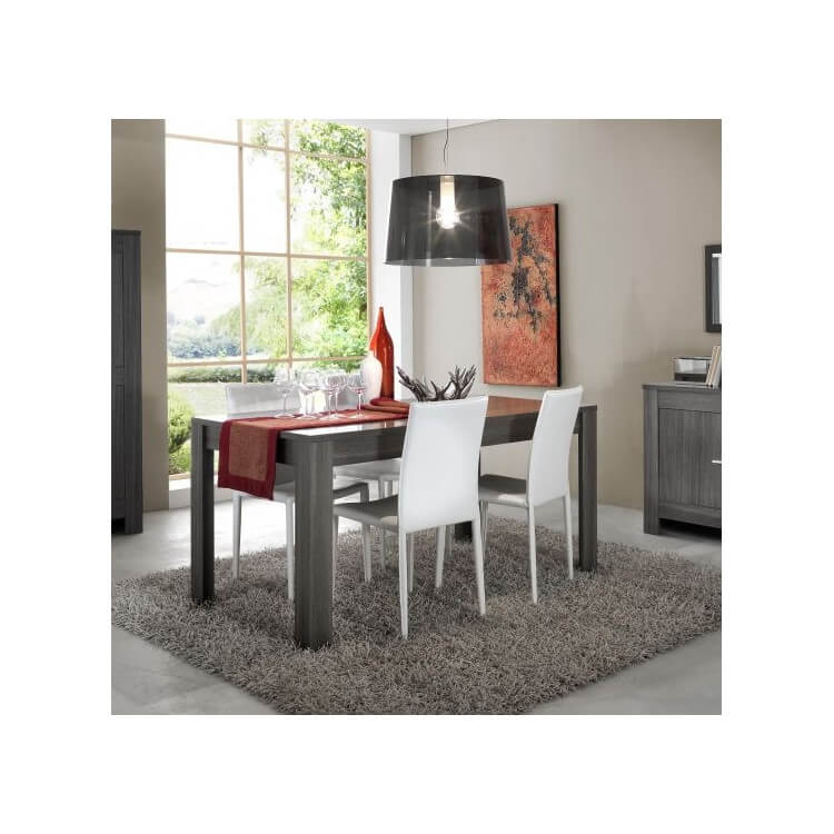 Table de salle à manger rectangulaire contemporaine coloris gris Fino