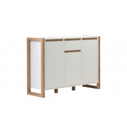 Buffet/bahut scandinave 113 cm blanc/chêne Jedusor