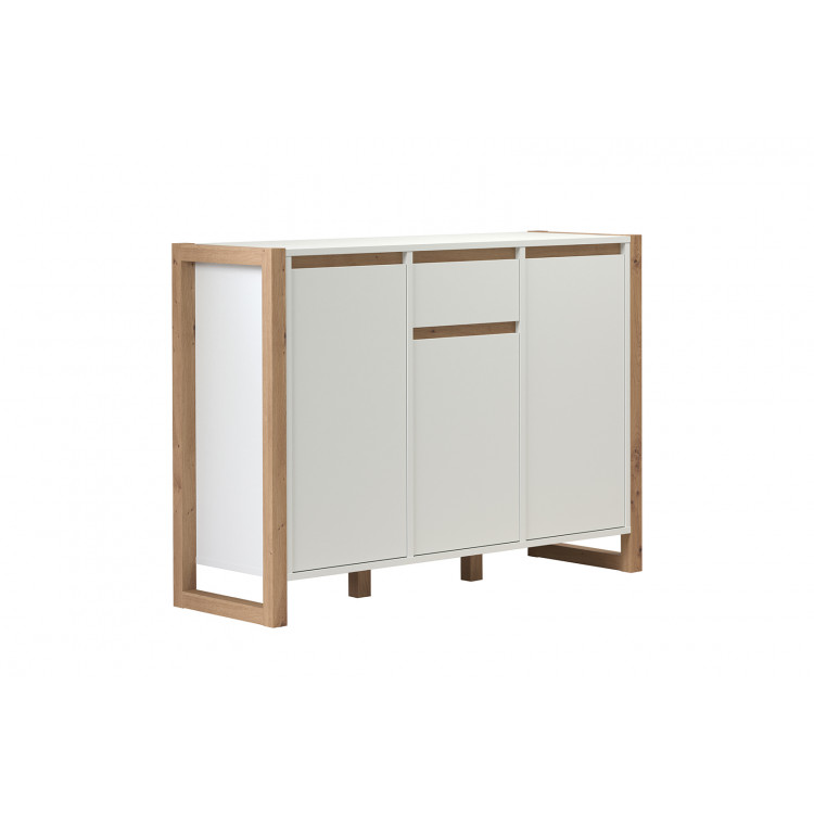 Buffet/bahut scandinave 113 cm blanc/chêne Jedusor