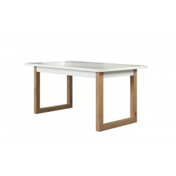 Table de salle à manger extensible scandinave blanc/chêne Jedusor