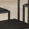 Ensemble industriel de 4 tables basses en métal et teck patiné noir Lenny