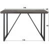 Table haute industrielle 140x60 en métal et teck foncé Kasper