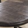 Tabouret de bar industriel (lot de 4) en métal et teck foncé Kasper