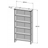 Etagère de bureau style industriel H 213 cm chêne vieilli Asmina I