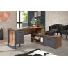 Bureau d'angle style industriel chêne vieilli Asmina
