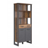 Armoire combinée de bureau style industriel chêne vieilli Asmina