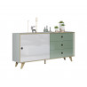 Buffet/bahut scandinave 180 cm blanc/vert Hermine